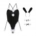 Guiruo Christmas Atmosphere Rabbit Girl Role Play Fur Ball Decoration Bodysuit Uniform Temptation Set 1405