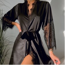 Guiruo Brand, European and American Sexy Lace, Comfortable Lace up Outer Robe, Home Fur Set, Foreign Trade Cross border Amazon 9596