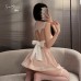 Guiruo Fun Underwear Sexy Hollow out Temptation Bow Knot Pure Campus Student Dress Women's Uniform Set 3104