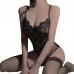 Guiruo Fun Lingerie Sexy Lace Perspective Attractive Opening No Take Off Bodysuit Pure Desire Style Uniform Set 3639