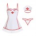 Guiruo Fun Lingerie Sexy Lace Perspective Attraction Plus Chest Cushion Nurse Dress Professional Dress Uniform Fury Set 1828