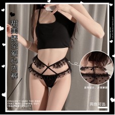 Guiruo Fun Underwear Female Lace Mesh Transparent Sexy Hot Lace Strap Low Waist Temptation Wave Dot Triangle Pants 2436