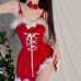 Guiruo Fun Lingerie Velvet Uniform Temptation Role Play Open Back Sleeping Dress Rabbit Girl Christmas Dress Set 2402