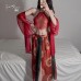 Guiruo Fun Lingerie Hanging Neck Sexy Perspective Attractive Backless Classic Belly Pocket Kimono Outer Robe Bed Uniform Set