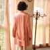 Guiruo Sexy Deep V Satin Patch Lace Perspective Open Back Suspended Sleeping Dress Lace up Outer Robe Home Suit Set 780