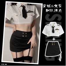 Guiruo Fun Lingerie Sexy Open Waist Temptation Wrap Hip Short Skirt Professional Dress Female Police Flight Attendant Uniform Furious Set 1631