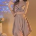 Guiruo Sexy Waist Shrinking Slim Pajamas with Ice Silk and Chest Pads Gather Pure Desire Wind Suspended Sleeping Dress Home Suit J3434