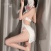 Guiruo Fun Underwear Passionate No Take Off Solid Vintage Qipao Hollow out Temptation Sling Neck Hanging Uniform Set 1749