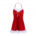 Guiruo Fun Underwear Sexy Velvet Plush Neck Hanging Sleeping Dress Christmas Dress Uniform Set Issued on behalf of 19988