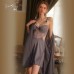 Guiruo Sexy Lace Perspective Temptation Steel Ring Gathering Sleepwear Backless Chest Cushion Suspended Dress Home Suit Set 2044