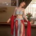 Guiruo New Fun Underwear Mesh Perspective Sexy Open Waist Lace up Ancient Hanfu Bed Uniform Set 2423