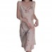 Guiruo Sexy Printed Ice Silk Pajama Swinging Neck Large Open Back Pure Desire Wind Suspended Sleeping Dress Home Suit Set 3858