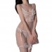 Guiruo Original Summer New Sexy Mesh Perspective Attractive Lace Sleepwear Deep V Sling Dress Home Suit 1196