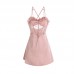 Guiruo Sexy Backless Temptation Ice Silk and Chest Cushion Gather Strap Sleeping Dress Outer Robe Women's Home Suit Set 2990