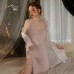 Guiruo Pure Desire Wind Open Back Pajamas Thin Ice Silk Simple Sling Sleeping Dress Outer Robe Women's Home Fur Set 3430