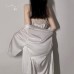 Guiruo Satin Lace Hanging Pajama Dress Sexy Deep V Thin Pajama Lace Up Outer Robe Home Furnishing Set Issued on behalf of 267