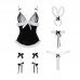 Guiruo Fun Underwear Sexy Backless Temptation Pure Rabbit Girl Dress Velvet Role Playing Uniform Set 2573