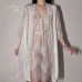 Guiruo Long Lace up Pajamas Transparent Suspended Nightgown Pajama Robe Bathrobe Bridal Morning Robe Women's Home Furnishing Set 311