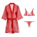 Guiruo Fun Lingerie Sexy Low Breast Dew Breast Attraction Three Point Nightgown Three Piece Uniform Women's Set Issued on behalf of 057