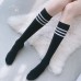 Guiruo Fun Lingerie Women's Black and White Stripe Seduction Socks Pure Student Stockings High Tube Socks Leggy Socks W13