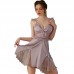 Guiruo Sexy Lace up Hollow Deep V with Chest Pads, Transparent Satin Back Sleeping Dress, Outer Robe, Home Suit Set J3189