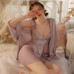 Rose Like Spring and Summer Pure Desire Mesh Perspective Attractive Slim Fit Hanging Strap Sleeping Dress Outer Robe Women's Home Fury Set P3119