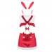 Guiruo Fun Lingerie Rabbit Girl Role Play Christmas Small Chest Velvet Strap Wrap Hip Skirt Temptation Set 2434