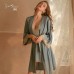 Guiruo Sexy Lace Satin Thin Hanging Pajama Dress Cardigan Lace up Pajama Bathrobe Women's Home Furnishing Set 272