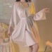 Guiruo Brand Silk Smooth Satin Lace Deep V with Chest Pads to Show Slim Slim Slim Hanging Strap Sleeping Skirt Outer Robe Home Furnishing 3789