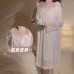 Guiruo Princess Style Soft Mesh Sweet Lace Loose and Comfortable Sling Sleeping Dress Outer Robe Home Suit Set 2373