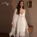 Guiruo Brand's Sexy Perspective Attractive Mesh Color Hanging Sleeping Dress Long Outrobe Women's Home Furnishing Set 2099