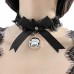 Guiruo Fun Lingerie Lace Elastic Collar Necklace Ornament Cat Girl Maid Bow Knot Bell Collar Sent on behalf of P21