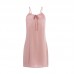 Guiruo Sexy Pajamas Summer Temptation Satin Casual Open Back Comfortable Deep V Suspended Dress Home Suit Set 2263