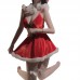 Guiruo Velvet Christmas Uniform Hot Spicy Waist seductive Three Point Bra Sweet Plush Shawl Short Skirt Set 2769