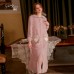 Guiruo Sexy Flannel Cute Doll Neck Nightgown Casual Thick Outrobe Women's Home Fur Set P3027