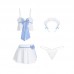 Guiruo Japanese Student Dress Hip length Split Sexy Open Waist Luoli Style Hot Uniform Role Playing Set 2417