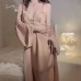 Guiruo Pure Desire Sweet Lace Satin Sexy Lace Split and Chest Cushion Sleeping Dress Outer Robe Home Suit Set 2726