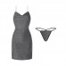 Guiruo Fun Underwear Sexy Sleeping Dress Hot Nightclub Role Play Slim Fit Chain Wrap Hip Uniform Set 3204