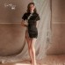 Guiruo Fun Lingerie Women's Sexy Hollow out Vintage Qipao High Split Uniform Bed Seduction Set Issued on behalf of 1326