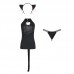 Guiruo Fun Lingerie Open Back Cat Girl Chest Sexy Hollow out Temptation Slim Fit Wrap Hip Dress Passionate Uniform 805