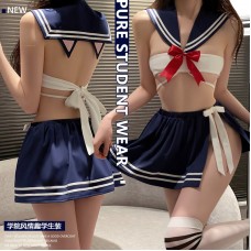 Guiruo Fun Underwear Sexy Split Hundred Pleated Short Skirt Pure Girl Student Dress Sweet Pure Desire Uniform Set 3103