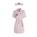 Guiruo New Fun Lingerie Sexy Nurse Wear Solid Dark V Breast Leakage Temptation Bed Uniform Sexy Set 2293