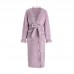 Guiruo Sexy Lace Splice Waist Tie Up Nightgown Outer Robe Women's Flannel Solid Color Homewear Set P3003