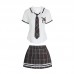 Guiruo Fun Lingerie JK Sexy Student Dress Women's Pleated Skirt Plaid Short Skirt Role Playing Uniform Set 3138