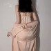 Guiruo Sexy Satin Lace Lace Pajamas Sexy Deep V Sling Pajama Dress Pajama Bathrobe Home Suit Set 245