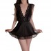 Guiruo Lingerie Summer Ice Silk Lace Collage Sexy Deep V Backless Temptation Waist Pure Desire Home Sleeping Dress 1480