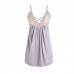 Guiruo Spring/Summer Sexy Ice Silk Backless and Chest Cushion Suspended Sleeping Dress Lace up Outer Robe Women's Home Set P3169