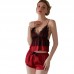 Guiruo Sexy Sweet Satin Lace Deep V Temptation Sling Top Shorts Comfortable Sleepwear Two Piece Set 19323