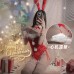 Guiruo Cute Rabbit Girl Christmas Uniform Velvet One Piece Open Crotch Sexy Open Hip seductive Women's Fun Set 2491