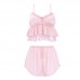 Ruo Ruo Sexy Temptation Lace Pok Dot Private Room with Chest Cushion Suspender Top Casual Shorts Home Suit Set 2242